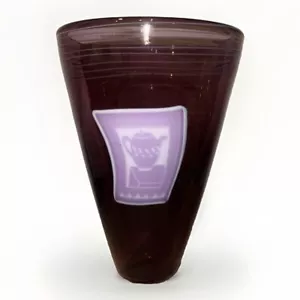 B. Pizzichillo and Gordon Studio Art Glass Vase - Purple With Teapot 9.5” X 6.5” - Picture 1 of 7