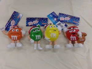 Set of 4 Kurt Adler Plastic/Resin 4-Inch Tall M&M Christmas Tree Ornaments - Picture 1 of 8