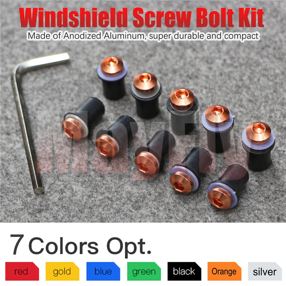Kit de tornillos de perno para pantalla de parabrisas de motocicleta de aluminio apto para Suzuki Yamaha BMW Foto 1 de 4