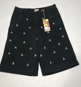 Mossimo Boys Flat Front Shorts - Navy Blue Skull Cross Bones Size-14 NWT - Picture 1 of 9