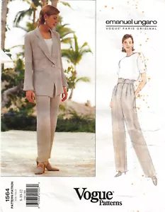 Vogue 1564 pattern 90s vintage Emanuel Ungaro size 8-10-12 jacket & pants uncut - Picture 1 of 2
