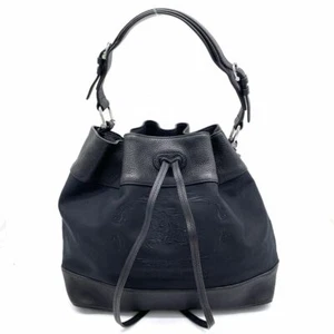 NEW Authentic Burberry Logo Drawstring Bucket Bag Embroidered Canvas & Leather - Picture 1 of 9