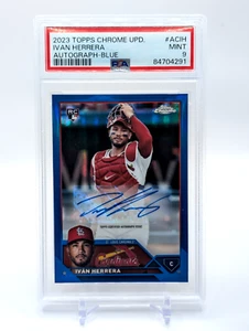 Ivan Herrera 2023 Topps Cromo AUTO REFRACTOR AZUL NOVATO RC #'D 150/150 PSA 9 - Imagen 1 de 6