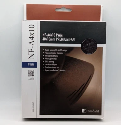 Noctua NFA4x10 PWM Premium Quiet Fan 4Pin 40x10mm 40x40x10mm Brown - Image 1 of 3