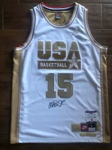 MAGIC JOHNSON 1992 DREAM TEAM JERSEY SIGNED Beckett Witnessed WHITE GOLD LAKERS - Picture 1 of 7
