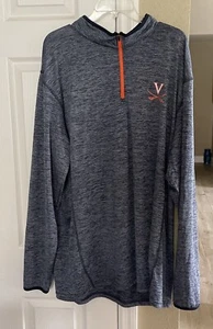 2XL Colosseum Men's Virginia CAVALIERS BLUE/GRAY 1/4 Zip Long Sleeve PulloverXXL - Picture 1 of 11