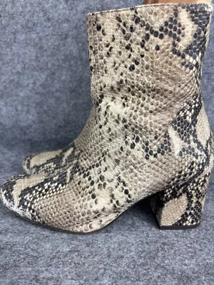 Free People Cecile Botines Para Mujer EU 37 Estampado Piel de Serpiente Tacón Bloque Cremallera Foto 1 de 4