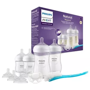 Philips Avent Baby Bottle Newborn Gift Set - 4 Baby Milk Bottles, 2 Extra - Picture 1 of 5