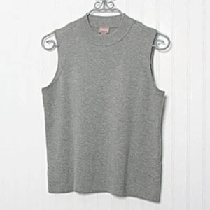 Chico's 1 grau Strick ärmellos hochgeschlossen Poly Mischung Pullover Sweater Medium - Bild 1 von 8