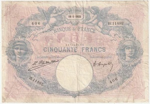 France 50 francs Banknote 1925 Choice Fine Condition Pick#64-G Woman Profiles - Picture 1 of 2