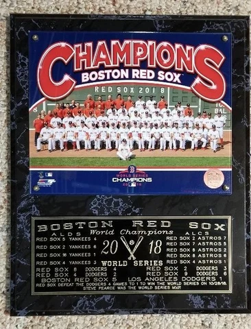 4 Boston Red Sox 2018,13,07,04 World Series Champions Team  Plaque- 12x15 Cover