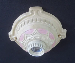 Vintage Art Deco Cast Metal Ceiling Single Bulb Light Fixture FX374 - Picture 1 of 5
