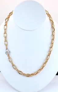 Roberto Coin 18k Yellow White Gold Appassionata Pave Diamond Link Necklace - Picture 1 of 11