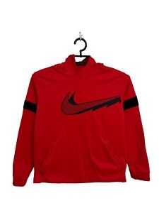 Nike Dri-Fit Boy's Bright Red Pullover Hooded Fleece Lined Sweatshirt Size XL