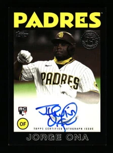 2021 Topps Series 2 Jorge Ona (RC) /199 '86 Black Design Rookie Auto Padres - Bild 1 von 2