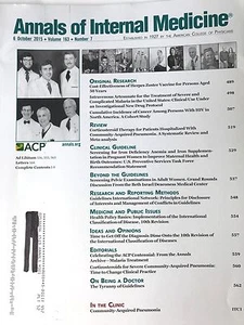 Annals Of Internal Medicine Individual Back Issues October 2015 - Picture 1 of 1