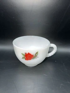 Vintage Federal Glass Co Rosecrest Milk Glass Replacement Cup Rose Flower - Picture 1 of 4