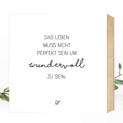 Wunderpixel® Holzbild "Wundervolles Leben" Holzschild Spruch Geschenk Freundin - Bild 1 von 4