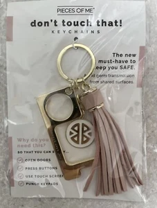 Pieces of Me Don't Touch That! Keychain with Pink Tassel - Picture 1 of 1