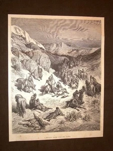 Incisione di Gustave Dorè del 1884 I Crociati nelle Gole del Tauro Crociata - Picture 1 of 1