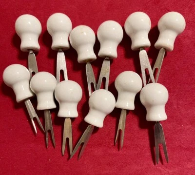 Vintage 24 White Porcelain Boiled Corn Spear  Vintage Corn Holders - Image 1 of 4