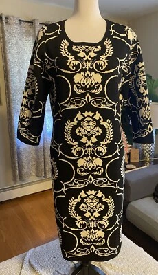 BLANCO Y NEGRO Talla X-Grande The Limited Vestido Suéter Floral Manga 3/4 XL Foto 1 de 4