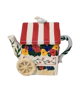 Pfaltzgraff handbemalte geformte Mini Teekanne "Malerstrauß" Neu im Karton - Bild 1 von 5