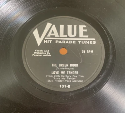 LOVE ME TENDER ~ ELVIS PRESLEY VERA MATSON ~ ON VALUE HIT PARADE TUNES 78 RPM A1 - Image 1 of 2