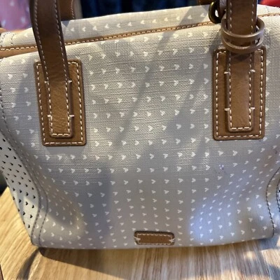 Bolso de mano de cuero fósil blanco gris y marrón Foto 1 de 4