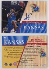 2013 Upper Deck University of Kansas Auto Keith Langford #70 Auto