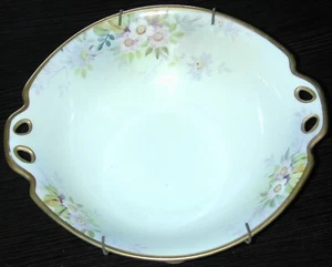 VINTAGE HANDBEMALTE NIPPON 4-LOCH OVALE BONBONSCHALE 7" x 6" x 1 3/4" KEIN CHIP KOSTENLOSER VERSAND - Bild 1 von 3