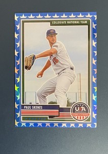 Paul Skenes 2023 Panini Stars & Stripes Image Variation Blue Stars Prizm /75 #87