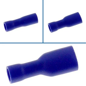 25x Flat receptacle fully insulated 1,5-2,5mm² Blue for flat plug Brass tinned - Picture 1 of 5