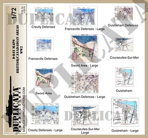 Diorama/Model Accessory - 1/72 Maps - D-Day, British & Canadian Areas - WW2 - Picture 1 of 3
