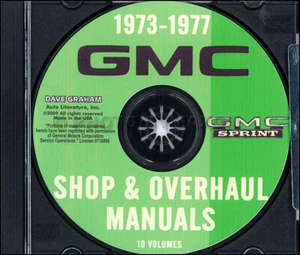 GMC Sprint Tienda Manual CD 1973 1974 1975 1976 1977 Reparación Servicio - Imagen 1 de 11
