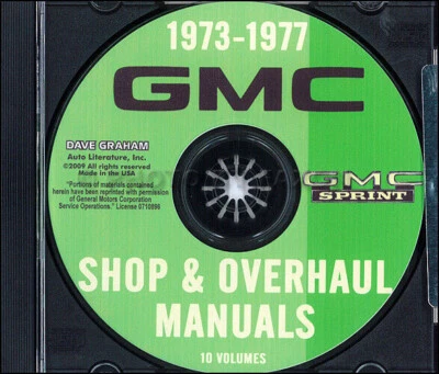 GMC Sprint Tienda Manual CD 1973 1974 1975 1976 1977 Reparación Servicio - Imagen 1 de 4