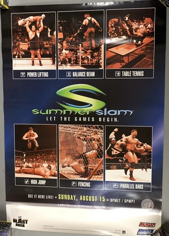 8/15/04 WWE Summerslam Let The Games Begin Poster - 39 x 27 - Triple H Edge Cover