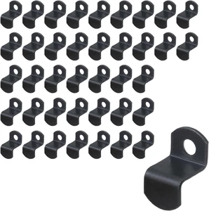 40 piezas clips de lona desplazados planos de 1/2" de profundidad clips de marco de fotos de metal negro tornillos - Imagen 1 de 12
