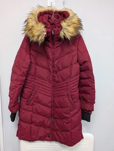 Heritage 63 Pajar Red Padded Coat Fur Trim Hood Size L (T10) - Picture 1 of 13