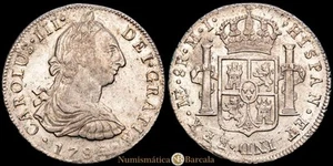  Carlos III 8 Reales (26,96g) 1786 Lima M·I AC-1055 MBC+ - Picture 1 of 3