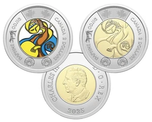 Canada 2025, $2 Daphne Odjig, Set of 2 Non and Coloured Coins from Rolls, BU - Picture 1 of 4