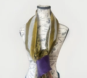 Sally Jones Silk Scarf, Reversible (Two Sided) EUC 63in X 9.84in - Picture 1 of 14