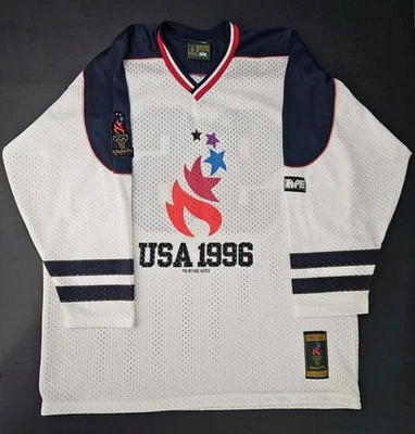 Olympic Games Men's Vintage 1996 Atlanta USA Hockey Jersey Large - Image 1 of 4