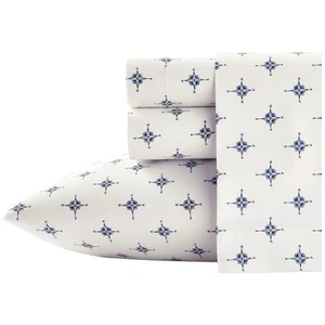 Poppy & Fritz 100% Baumwolle Laken Set Twin XL dunkelblau Maritim Kompass Design N - Bild 1 von 3