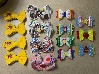 Lot of 15 hair bows for girls, School, Pencil, multi colored Clip Style1st Grade - Image 1 of 4
