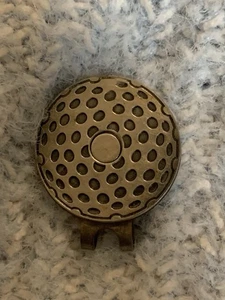 Silver Tone Metal Golf Ball Hat Clip - Picture 1 of 2
