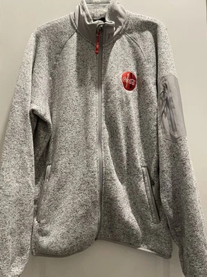 Chaqueta Coca Cola Adulto Grande Fossa Gris Claro Cremallera Completa, Usada Foto 1 de 4