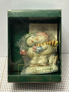 Vintage Fitz and Floyd Frosty Folks Schneemann hängende Ornament Weihnachten Urlaub neu - Bild 1 von 7