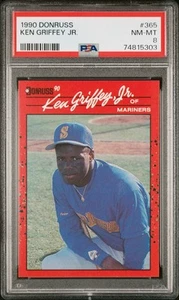 Tarjeta de béisbol 1990 Donruss Ken Griffey Jr. #365 Seattle Mariners Hof PSA 8 casi nueva-como nueva - Imagen 1 de 4