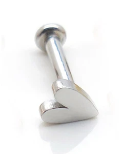 Threadless Heart 16G 18G 20G Flat Back Earrings Stud Nose Ring Rings Push Pin - Picture 1 of 9